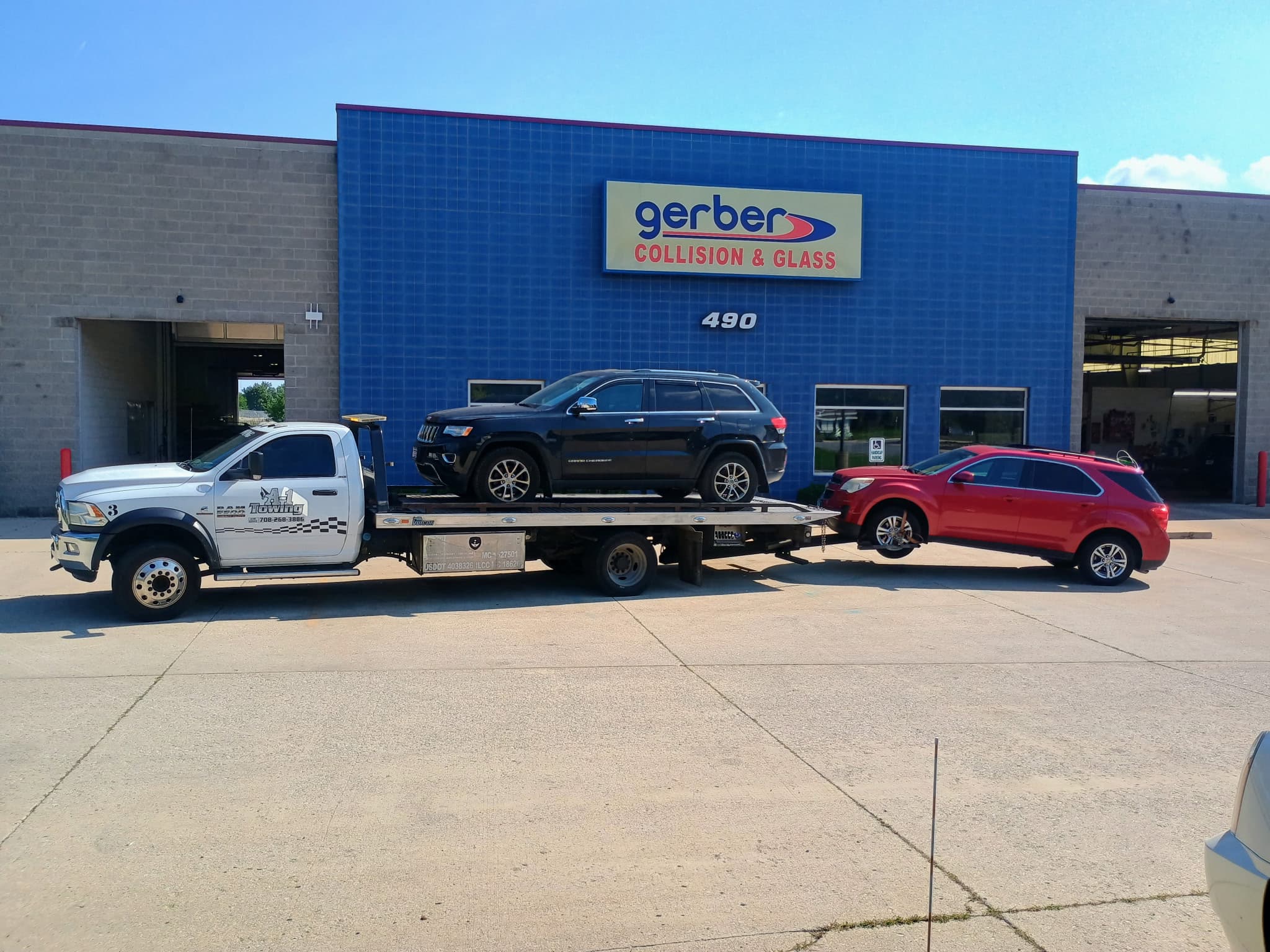 A-1 Towing accident recovery at Gerber Collision